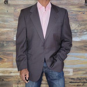 Gieves & Hawkes Lazarus London 100% Wool Brown Check Blazer Sport Jacket 42L